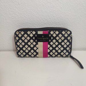 Kate Spade Four Spades Geo Color Block Zip Up Wallet